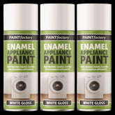 3X White Gloss Enamel Appliance Spray Paint 400ml Spray Paint